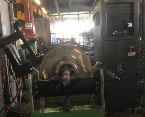 Equilibrage dynamique d'une roue de pompe