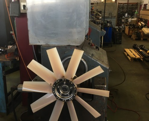 Equilibrage d'une hélice de ventilation synthétique