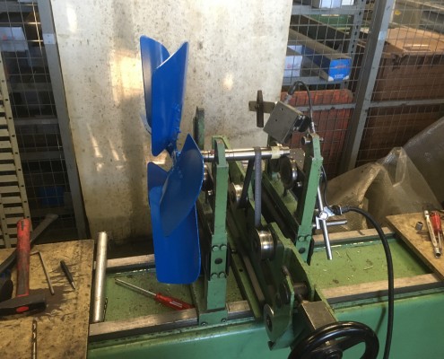 Equilibrage dynamique d'une hélice de refroidissement